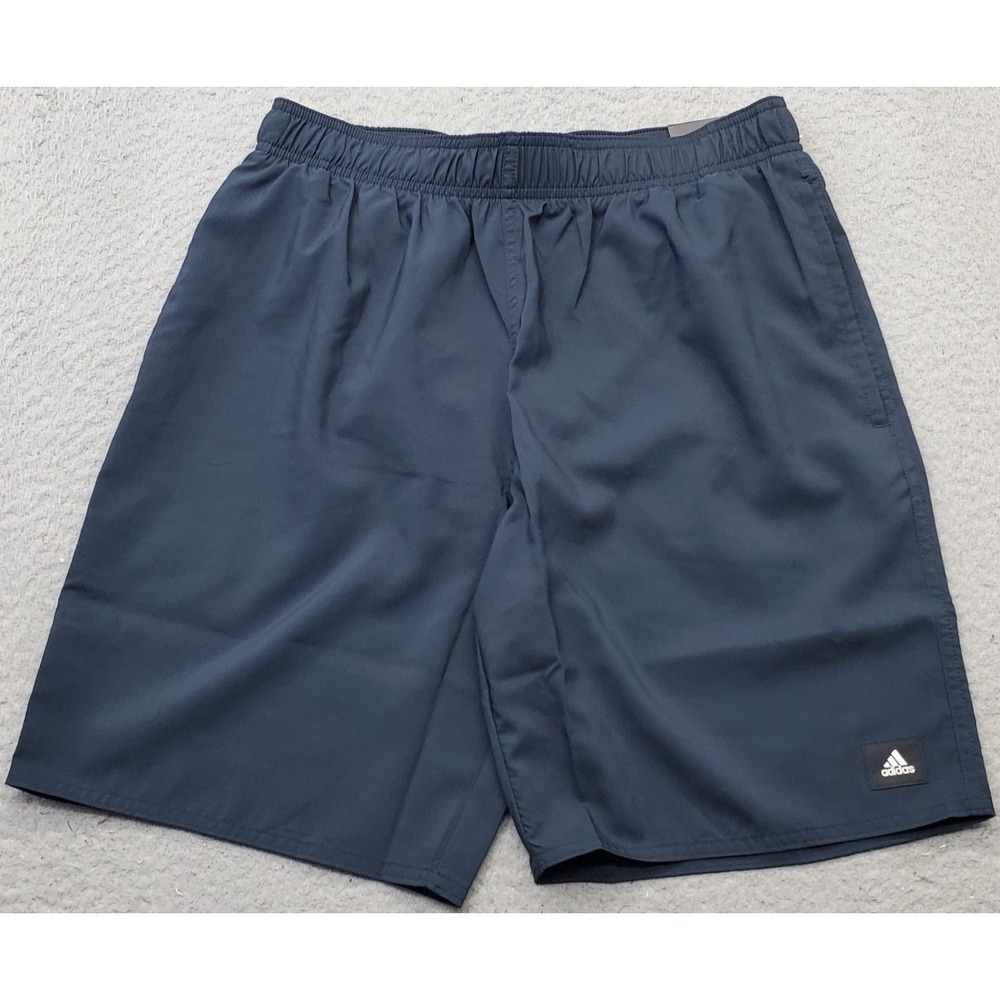 Adidas Swim‎ Trunks Shorts Mens Small Blue Mesh Lined Regular Fit Elastic Waist